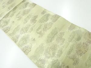 アンティーク　草花に抽象模様織出し袋帯（材料）